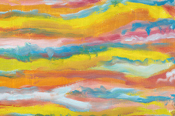 Obraz premium Abstract art background.Bright colors, abstracted waves. Oil painting on canvas. Creation of art. Multicolored bright texture.