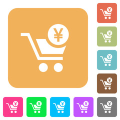 Checkout with Yen cart rounded square flat icons