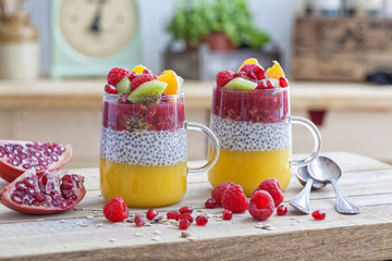Healthy dessert with chia seeds