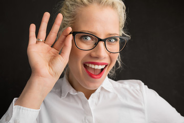 Creative person holding glasses