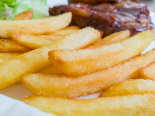 French fries served with steak