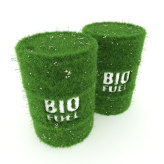 3D rendering barrels of biofuels