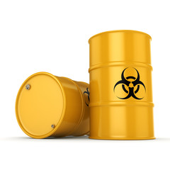 3D rendering biohazard barrels