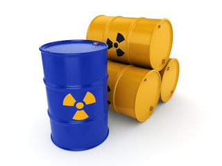 3D rendering radioactive barrels © apopium