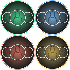 vector image button with contacts, groups