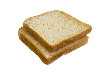fresh organic wholewheat  bread,closeup shot on white isolated.