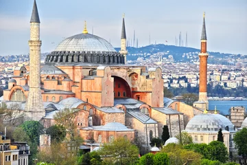 Papier Peint photo autocollant Monument Musée Sainte-Sophie (Ayasofya Muzesi) à Istanbul, Turquie