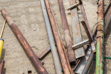 Rusty Scrap metal piled