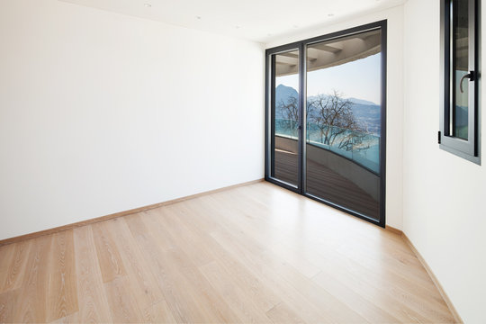 Empty room with wide window
