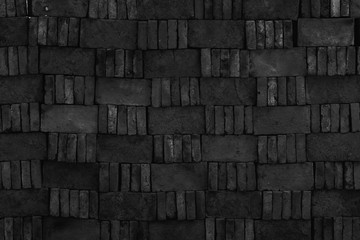 Black brick wall background texture blank for design