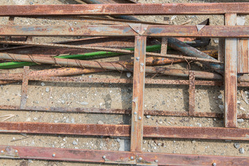 Rusty Scrap metal piled