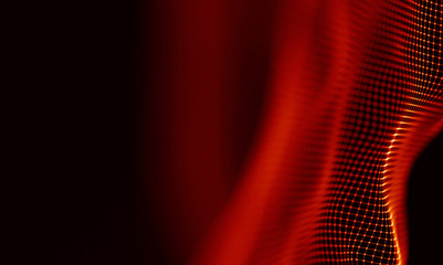 Abstract Red Geometrical Background . Connection structure. Science background. Futuristic Technology HUD Element . onnecting dots and lines . Big data visualization and Business .