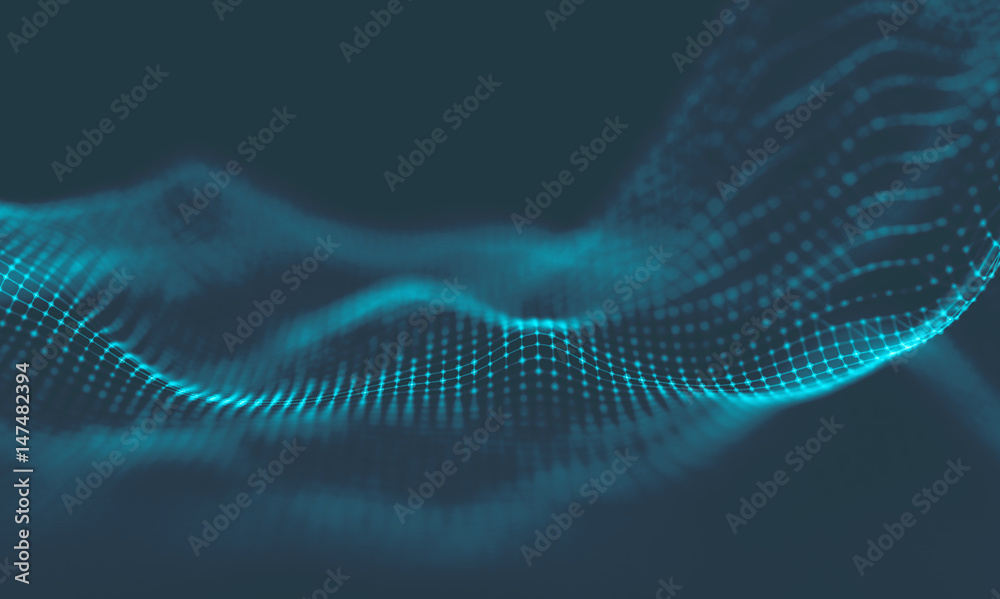 Poster abstract blue geometrical background . connection structure. science background. futuristic technolo