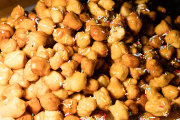 Close up of  struffoli