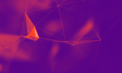 Fototapeta na wymiar Abstract Purple Geometrical Background . Connection structure. Science background. Futuristic Technology HUD Element . onnecting dots and lines . Big data visualization and Business .