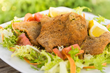 Cotoletta alla milanese, fried beef cutlets