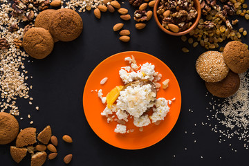 Healthy breakfast - oatmeal porridge, still life