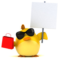 Yellow bird - 3D Illustration