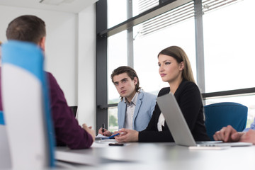 Business Team At A Meeting at modern office building