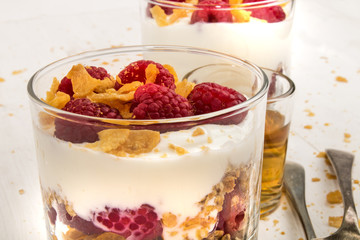 scottish dessert raspberry cranachan with whipped cream