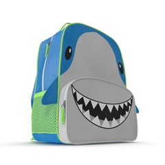 Child's Backpack Shark Design on a white. 3D illustration