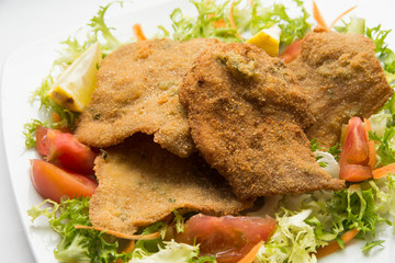 Cotoletta alla milanese, fried beef cutlets