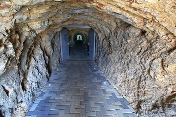 Obraz premium Entrance to the underground lake Proval in Pyatigorsk, Russia