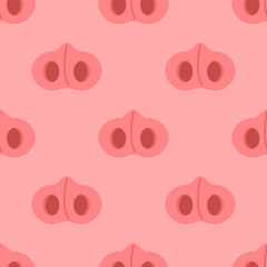 Pig nose seamless pattern. Snouted ornament pink texture