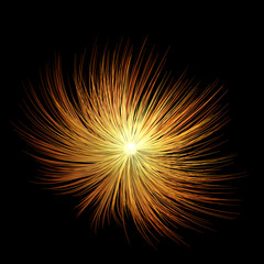 Abstract 3D yellow and orange flower.