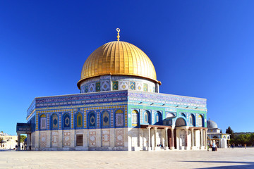 Jerusalem.The golden Dome of the Rock, built on the site of the ancient jewish temple. 
