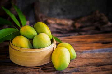 mango on a wooden table