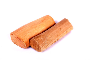 Chandan or sandalwood, sandalwood sticks, perfume, selective focus, powder