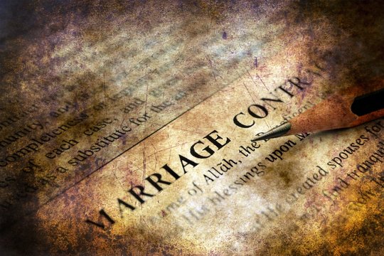 Marriage Contract Grunge Concept