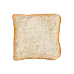 Slice of Whole Wheat Bread, Isolated on White
