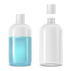 vector full and empty bottle with lotion