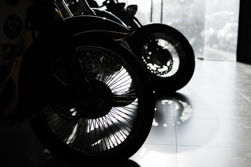 silhouette of wheels motorbike