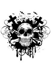 abstract background skull and crossed bones