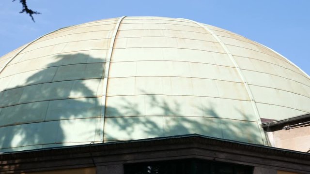 Detail of the dome of the Milan Planetarium, the largest and most important planetarium in Italy, located in the Porta Venezia district.