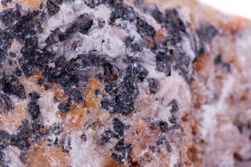 stone macro mineral chromium on a white background