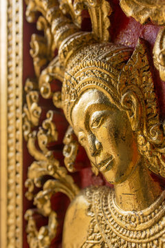 Interior details of the Wat Xieng Thong temple, Luang Prabang, Laos