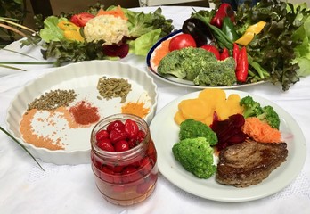 Healthy food, meat and vegetables