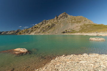 Lago Gabiet - mountain lake in Italian Alps
