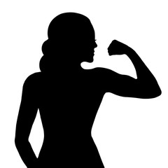 Fitness girl white Silhouette Vector