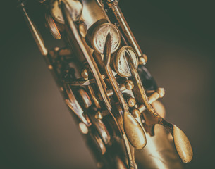 Detail of saxophone keys
