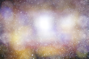 Snowfall texture of snowflakes on blurred background