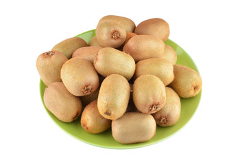 Green kiwi fruit (Actinidia deliciosa)