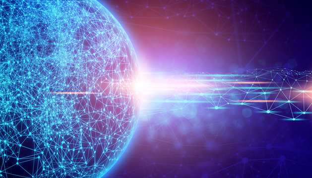 plexus web connection to point in brain cell, cloud storage security information, data deep learning hologram ai technology robotic, futuristic cyber network system online - Powered by Adobe