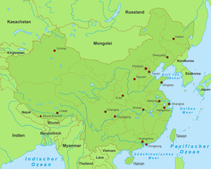 China Karte - Grün