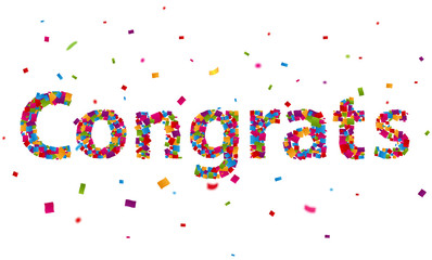 Congratulations sign with colorful confetti