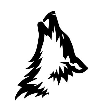 recommend clip art: Decorative black vector wolf's head illustration or tattoo design